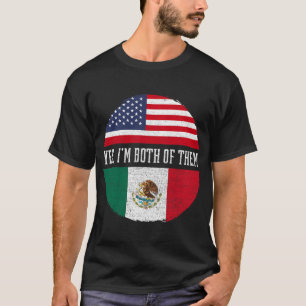 HalfAmerikaanse Mexicaanse vlag Mexico Heritag T-shirt