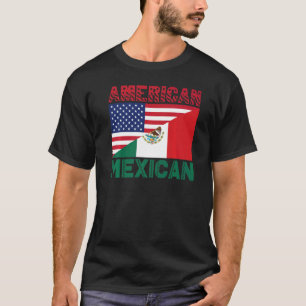 HalfAmerikaanse Mexicaanse vlag T-shirt