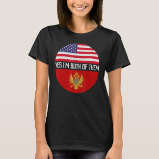 HalfAmerikaanse Montenegrijnse helft van Montenegr T-shirt