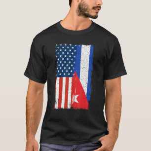 HalfAmerikaanse vlag Cuba Roots T-shirt