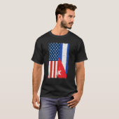 HalfAmerikaanse vlag Cuba Roots T-shirt (Voorkant volledig)