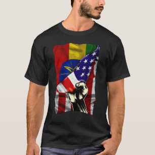 HalfAmerikaanse vlag Ethiopische ROOTS Vlag Ethiop T-shirt