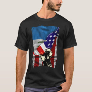 HalfAmerikaanse vlag Guatemalteekse ROOTS Vlaggeng T-shirt