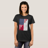 HalfAmerikaanse vlag halve Indonesië vlag Amerikaa T-shirt (Voorkant volledig)