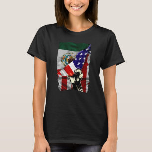 HalfAmerikaanse vlag Mexicaanse ROOTS Vlag Mexico T-shirt