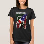 HalfAmerikaanse vlag Pakistani ROOTS USA Flag Paki T-shirt (Voorkant)