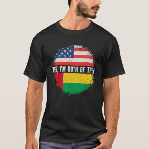 HalfAmerikaanse vlag van Half-Guinea-Bissauan USA T-shirt