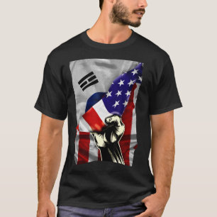 HalfAmerikaanse vlagKoreaanse ROOTS Vlag Zuid-Kor T-shirt