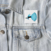 Halfblauw Fancy guppenkapje Vierkante Button 5,1 Cm (In situ)