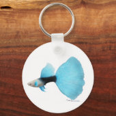 Halfblauw Fancy gupppy Sleutelhanger (Voorkant)