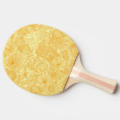 Halfbloem in warme kleuren tafeltennisbatje (Zijkant)