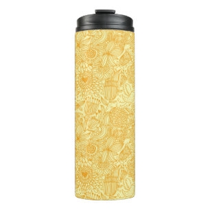 Halfbloem in warme kleuren thermosbeker