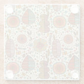 Halfbloem van bladeren glazen onderzetter (Achterkant)