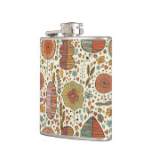 Halfbloem van bladeren heupfles (Links)