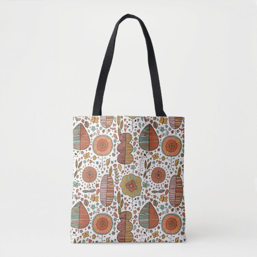 Halfbloem van bladeren tote bag (Voorkant)
