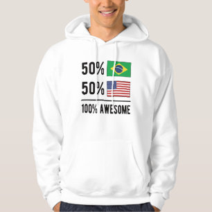 HalfBraziliaanse halve Amerikaanse vlag Brazilië  Hoodie