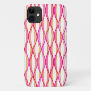 HalfCentraal lintafdruk - koraal en roze iPhone 11 Hoesje