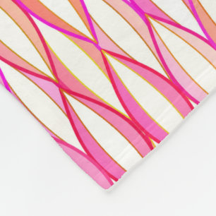 HalfCentraal lintafdruk - koraal en roze Fleece Deken