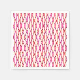 HalfCentraal lintafdruk - koraal en roze Servetten