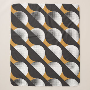 Halfcirkels en stippen, geometrisch patroon. sherpa deken