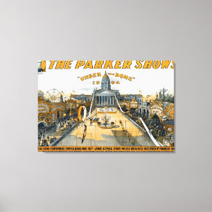 Halfeeuwfeest van Kansas. Staat huis grond. Canvas Afdruk