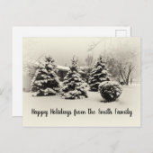 Halfeeuwse kerstlandschap tijdens de winterpine briefkaart (Voorkant / Achterkant)