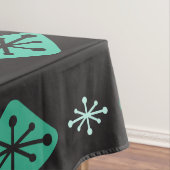 Halfeeuwse Starbursts Diamonds Black Turquoise Tafelkleed (Voorbeeld)