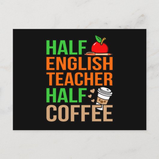 HalfEngelse leraar Halfcoffentaal Briefkaart (Voorkant)