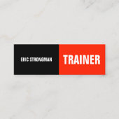 Halfgesplitst zwart rood mini visitekaartje (Voorkant)