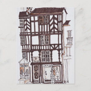 Halfgetimberde Bouw   Rennes, Bretagne, Frankrijk Briefkaart