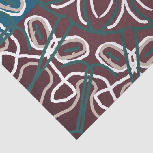 Halfgetinte trendy blauwe mauve kantontwerp tissuepapier (Detail)