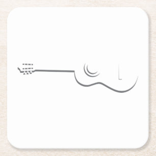 Halfgitaarcontour Vierkante Kartonnen Onderzetter