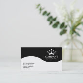 Halfgolfkroon - zwart visitekaartje (Staand voorkant)
