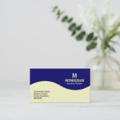 Halfgolfmonogram - Cream met donkerblauw 000066 Visitekaartje (Staand voorkant)