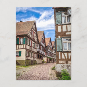 Halfhouten huizen in Schiltach, Duitsland, foto Briefkaart
