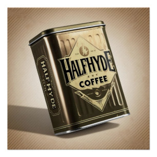 Halfhyde Coffee Co Retro Koffie Tin Perfect Poster