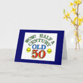 Halfjaarlijkse 50e verjaardag kaart (Gele Bloem)