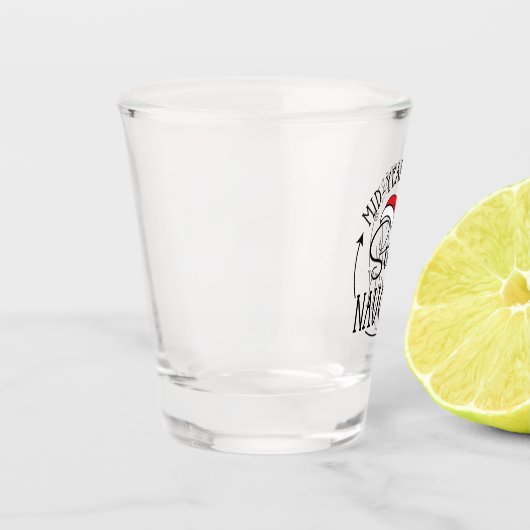 Halfjaarverslag nog stout Funny Kerstman Kerstmis Shot Glas (Links)