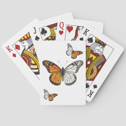 Halfkleurige monarchvlinderkunst pokerkaarten (Achterkant)