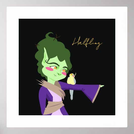 Halfling Character  Folie Afdrukken (Voorkant)