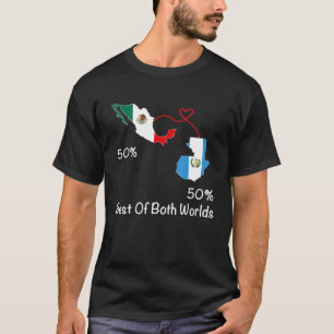 HalfMexicaanse HalfGuatemalaanse Vlaggenkaart Mexi T-shirt