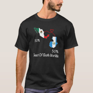 HalfMexicaanse HalfGuatemalaanse Vlaggenkaart Mexi T-shirt