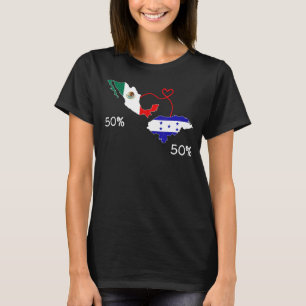 HalfMexicaanse halve Hondurese vlagkaart Mexico Ca T-shirt