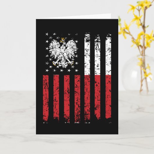 HalfPoolse halve Amerikaanse vlag - Polen Verenigd Kaart (Gele Bloem)