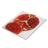 Halfrijpe granaatappel om de snavel bloot te stell tegeltje (Zijkant)