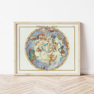 Halfrond Austral John Flamsteed Poster