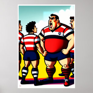 Halftijdgesprek - Grote Rugby-Poster Poster