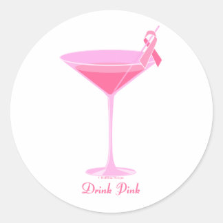 Halftijdse Design Pinktini Ronde Sticker