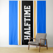 HALFTIME Fun Athletic Bright Blue Black Stripes Wandkleed (In situ)