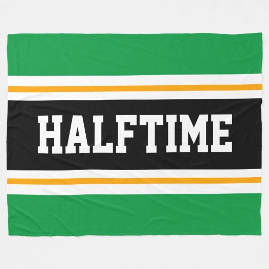 HALFTIME Helder Groen Zwart Wit Racing Stripes Fleece Deken (Voorkant (Horizontaal))